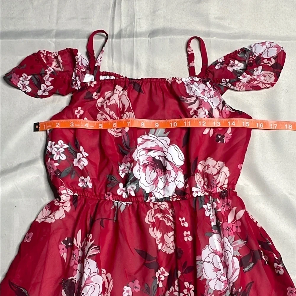 PLACE Red Floral Off-Shoulder Dress - Picture 6 of 8